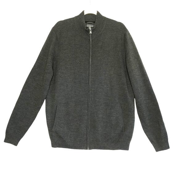 CALIBRATE Merino Wool Blend Cardigan Men XL FullZip Minimalist Cozy Gorpcore Y2K - Picture 1 of 8